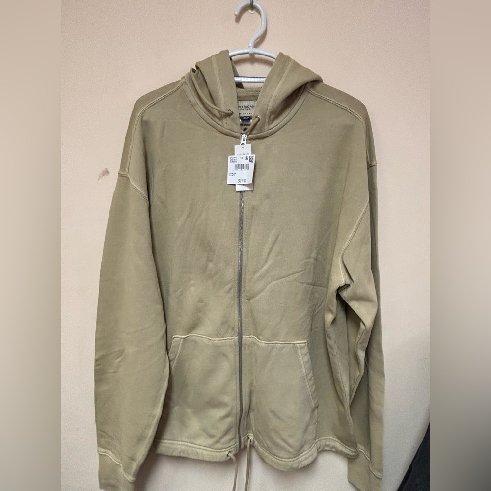 American Eagle Outfitters Olive Hooded zip up